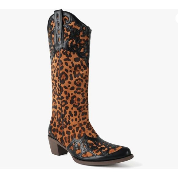 Leopard Print Cowboy Boots - Picture 9 of 9